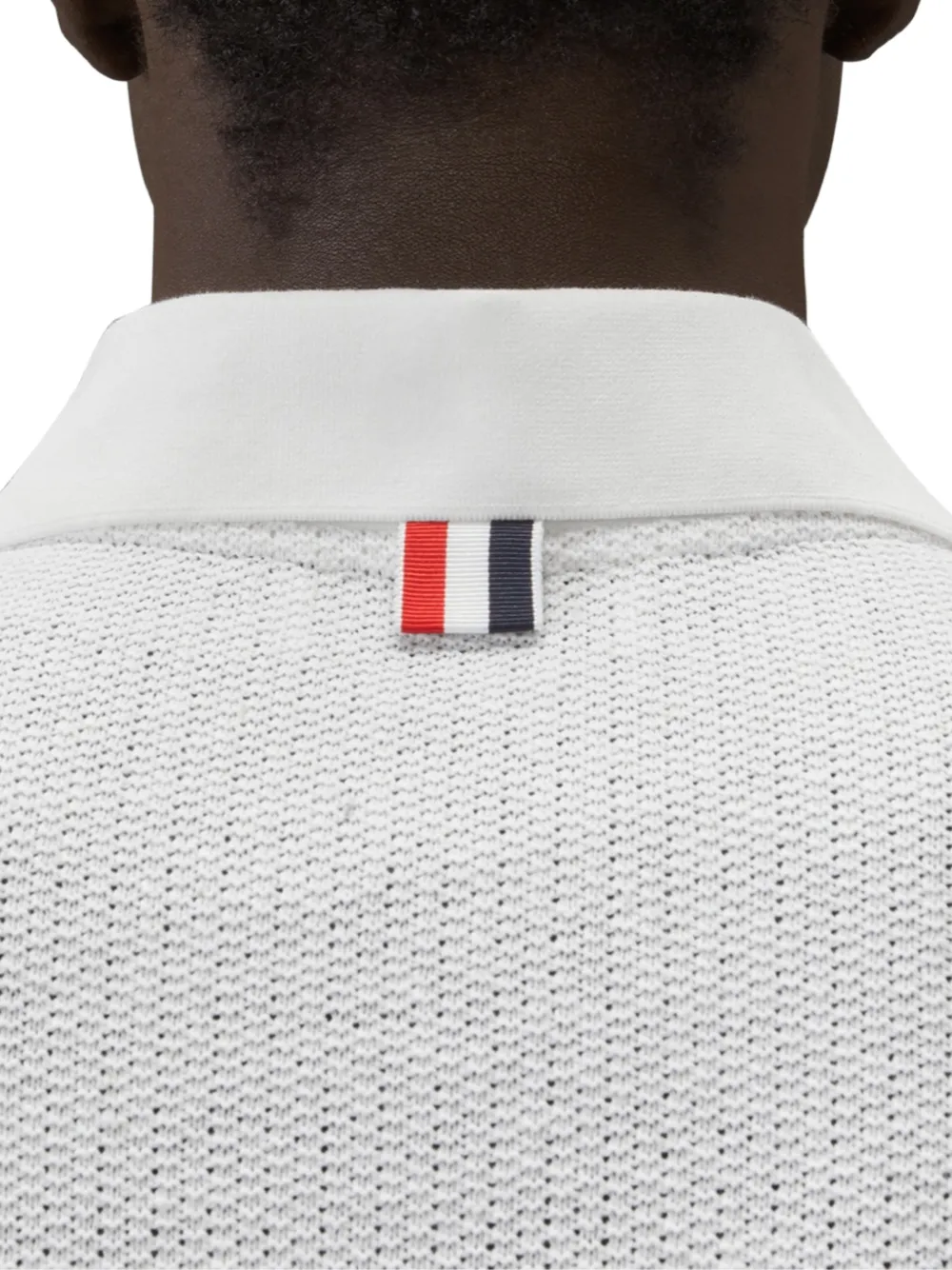 Thom Browne Katoenen-linnen poloshirt met textuur Wit