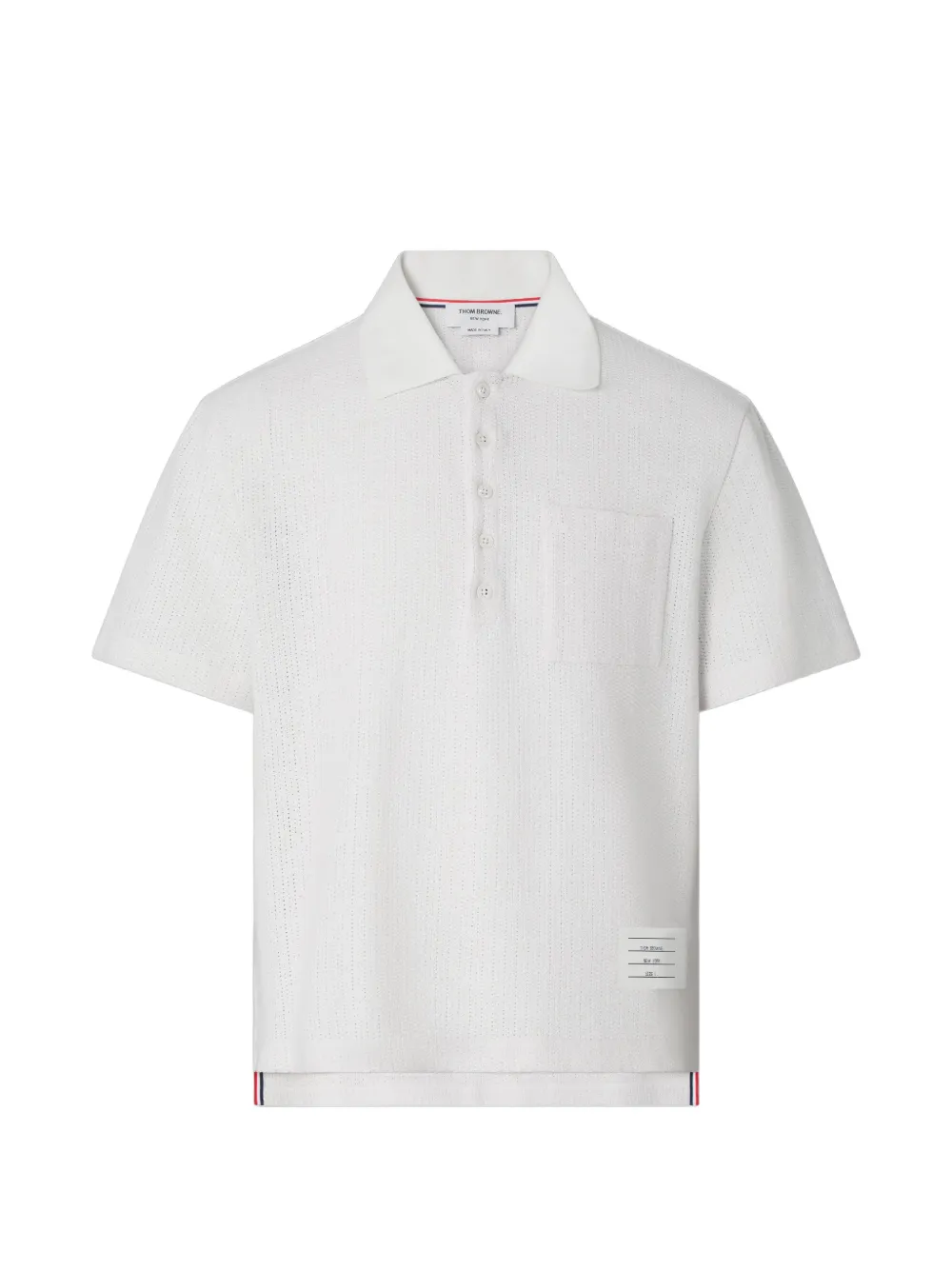 Thom Browne Katoenen-linnen poloshirt met textuur Wit
