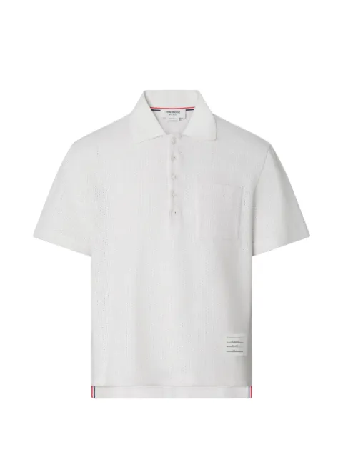 Thom Browne textured cotton linen polo