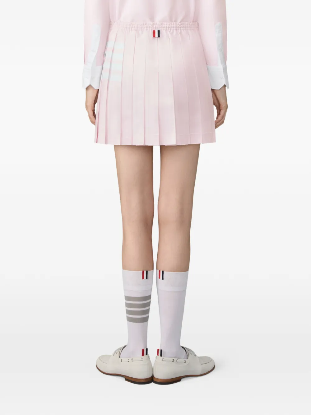 Thom Browne Mini-plooirok met trekkoord en vier strepen Roze