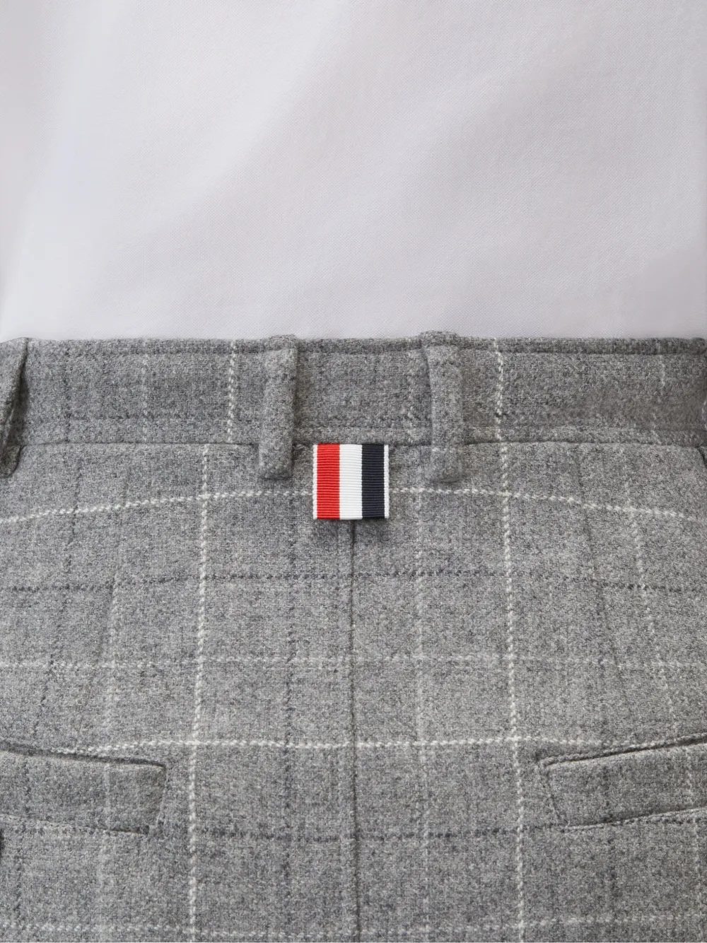Thom Browne Windowpane tweed kokerrok met pied-de-poule print Grijs