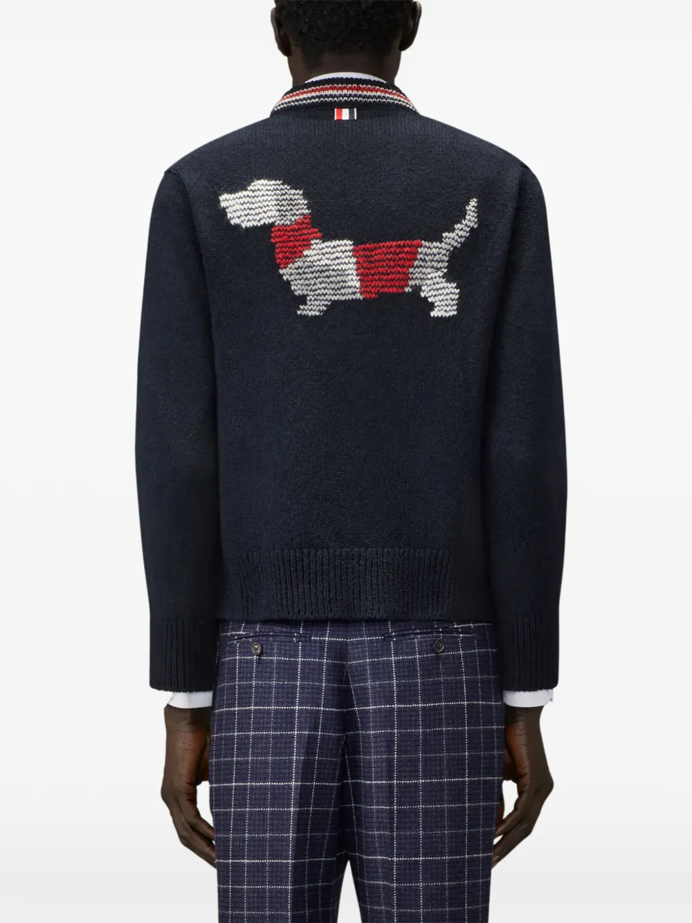 Thom Browne Hector intarsia gebreid Donegal vest Blauw