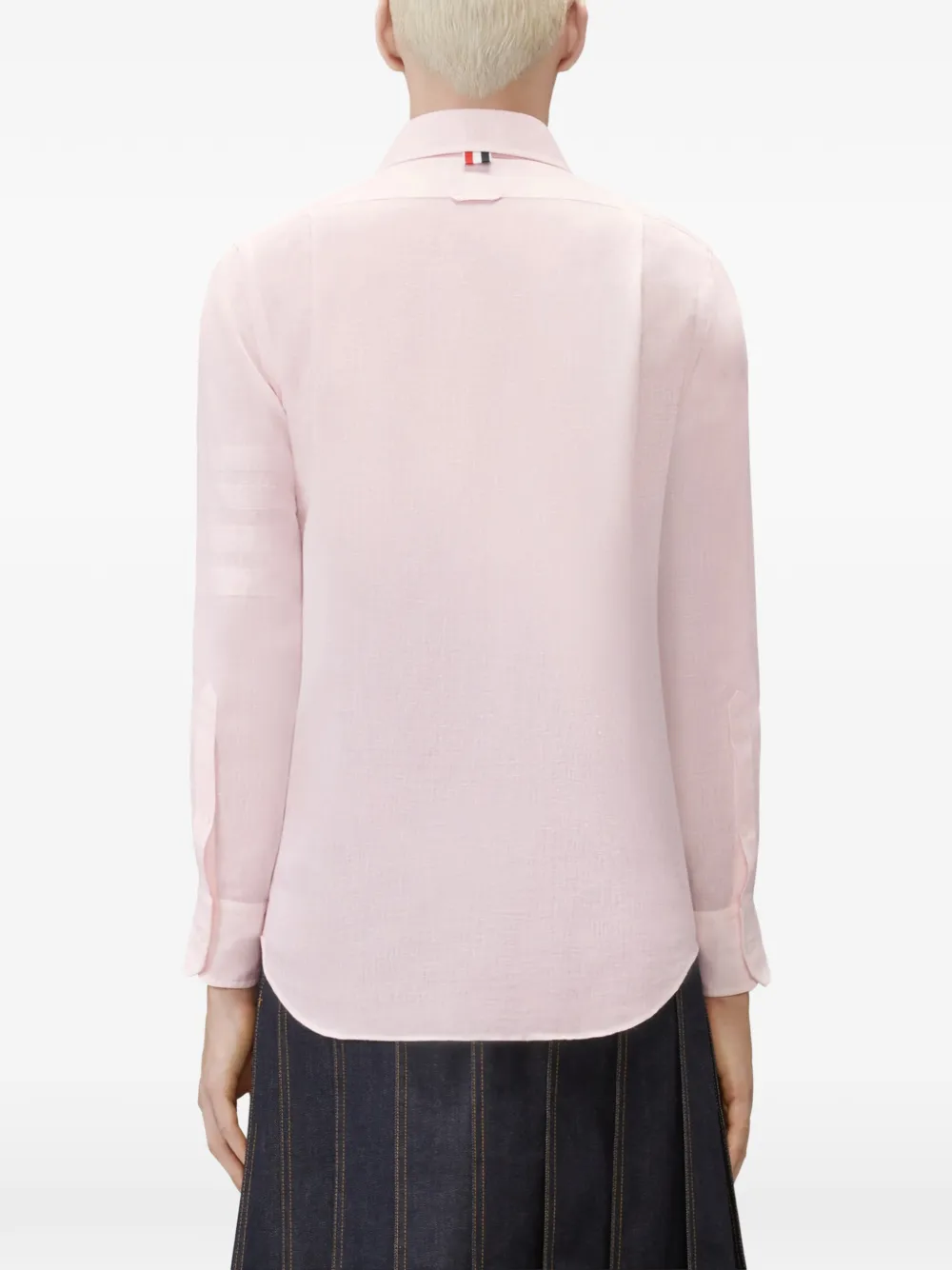 Thom Browne Linnen overhemd met vier strepen Roze