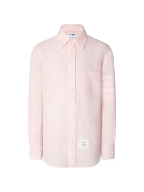 Thom Browne Camisa de linho com detalhe 4-Bar