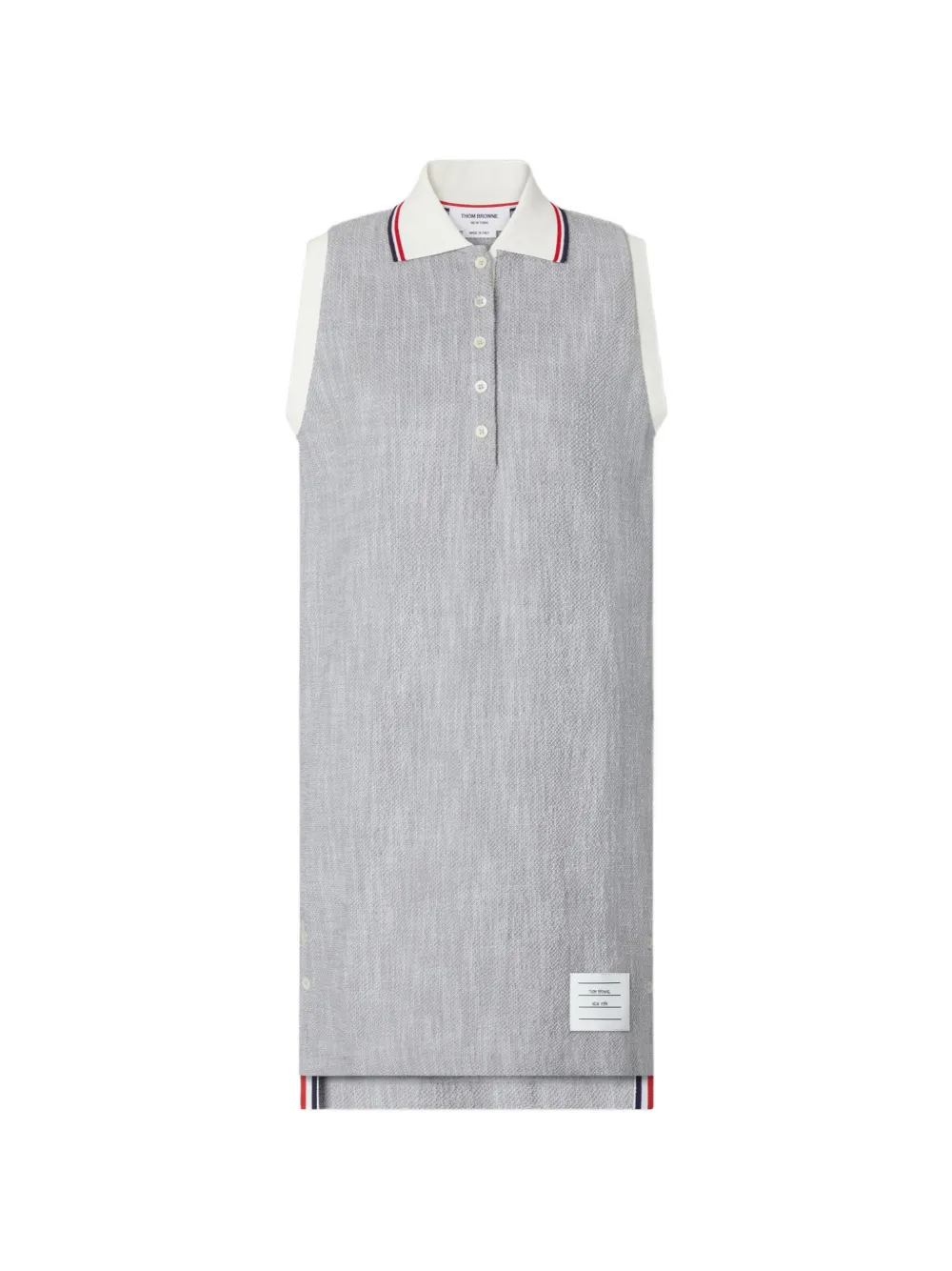 Thom Browne sleeveless tweed polo dress - Grigio