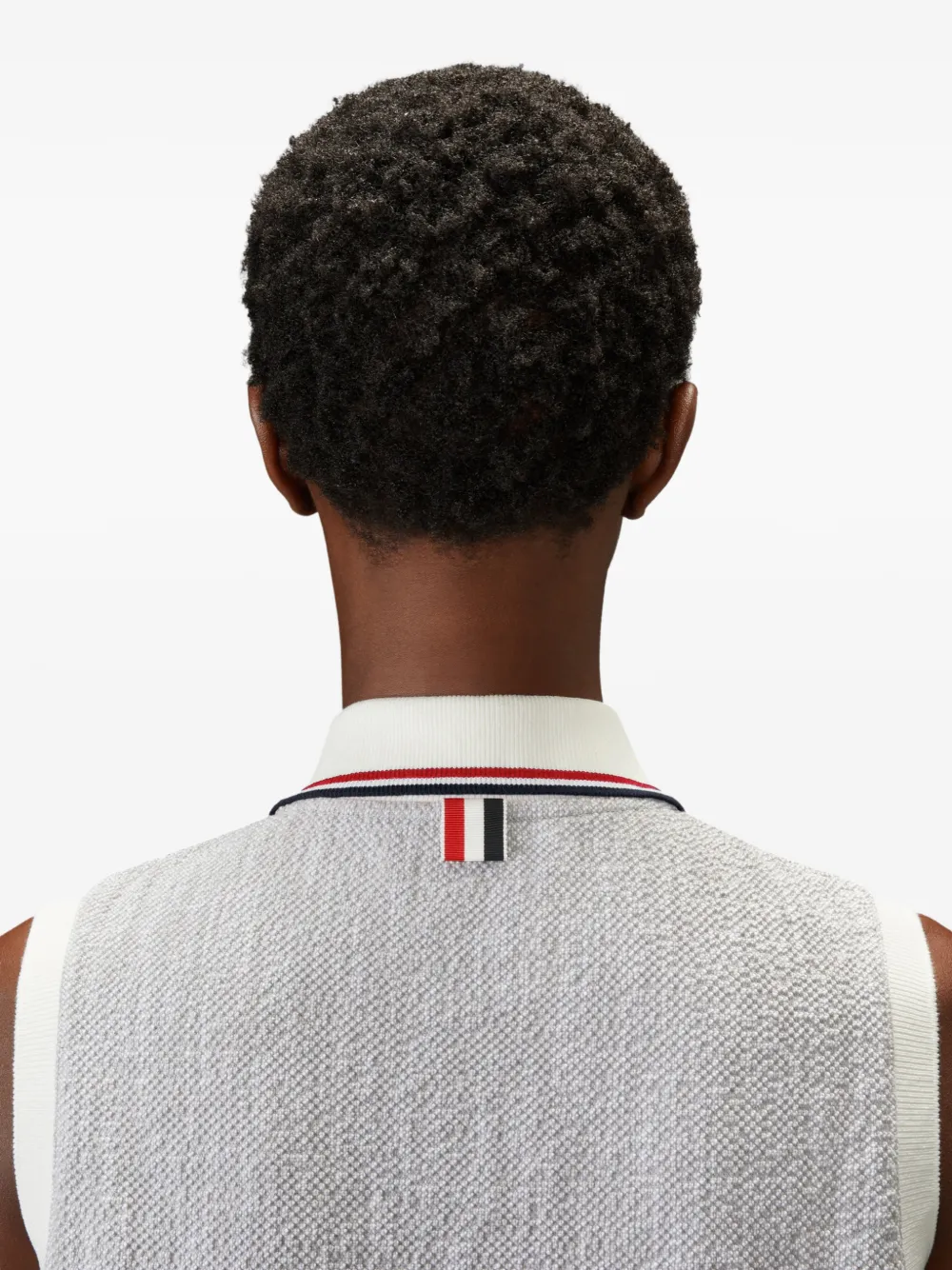 Thom Browne Mouwloze tweed polojurk Grijs