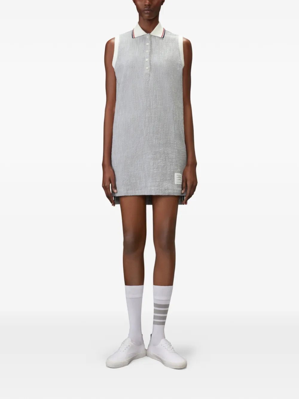 Thom Browne Mouwloze tweed polojurk Grijs
