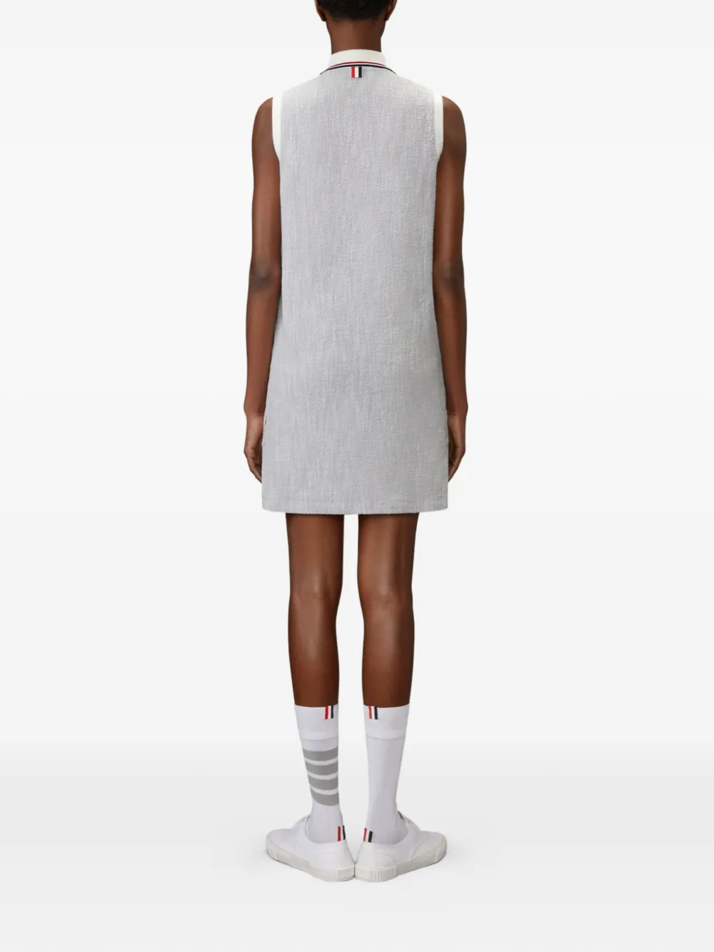 Thom Browne Mouwloze tweed polojurk Grijs