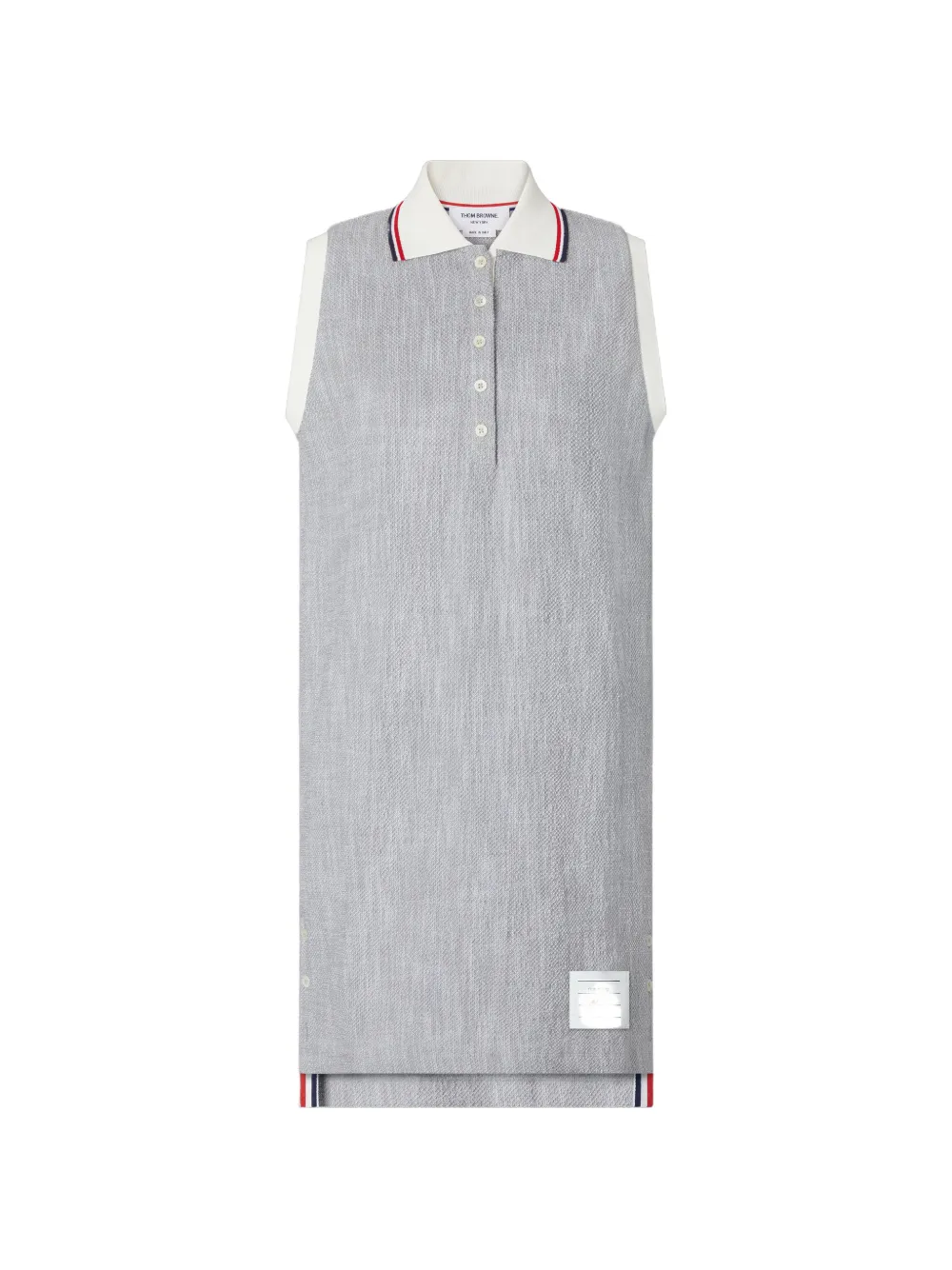 Thom Browne sleeveless tweed polo dress - Grau