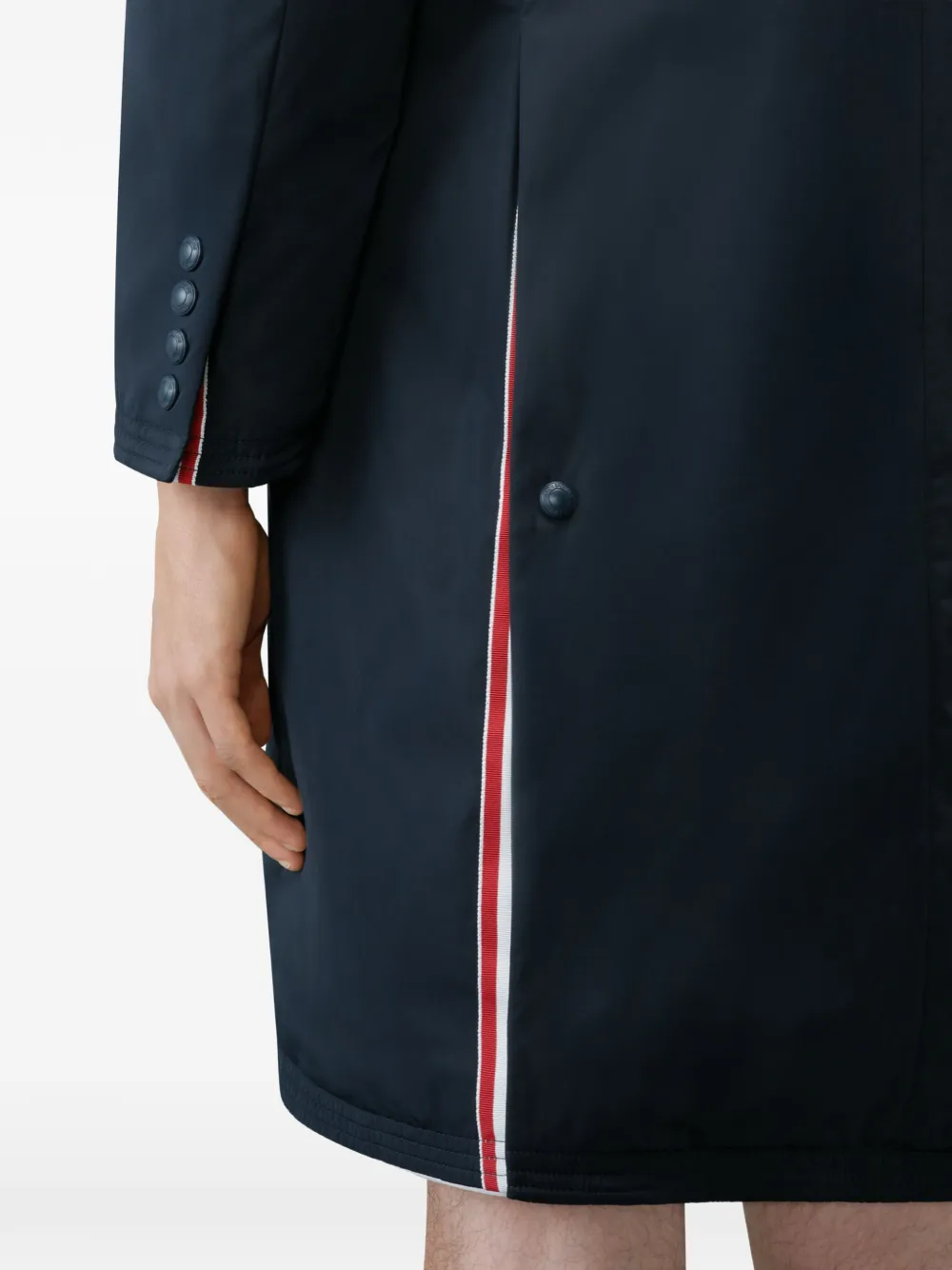 Thom Browne Poly tech 4-Bar donsjas Blauw
