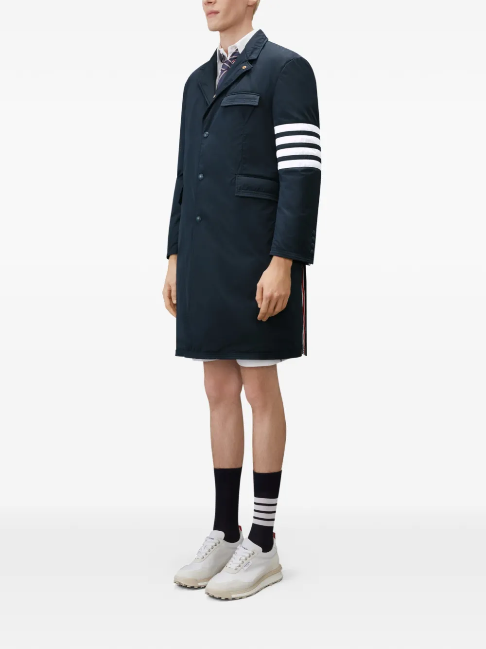 Thom Browne Poly tech 4-Bar donsjas Blauw