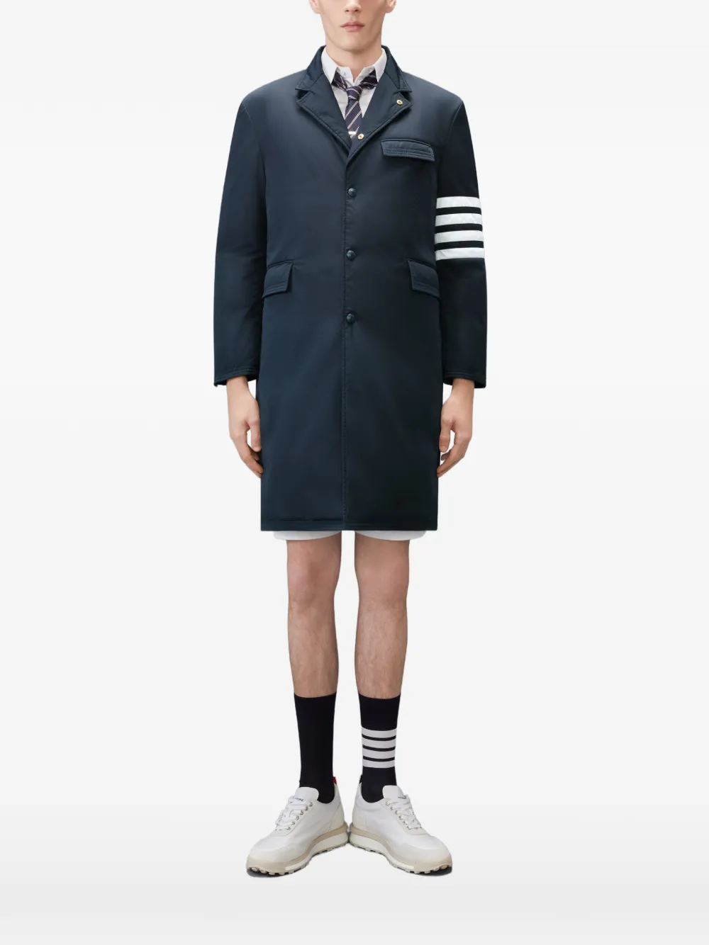 Thom Browne Soprabito con dettaglio a 4 righe - Blu