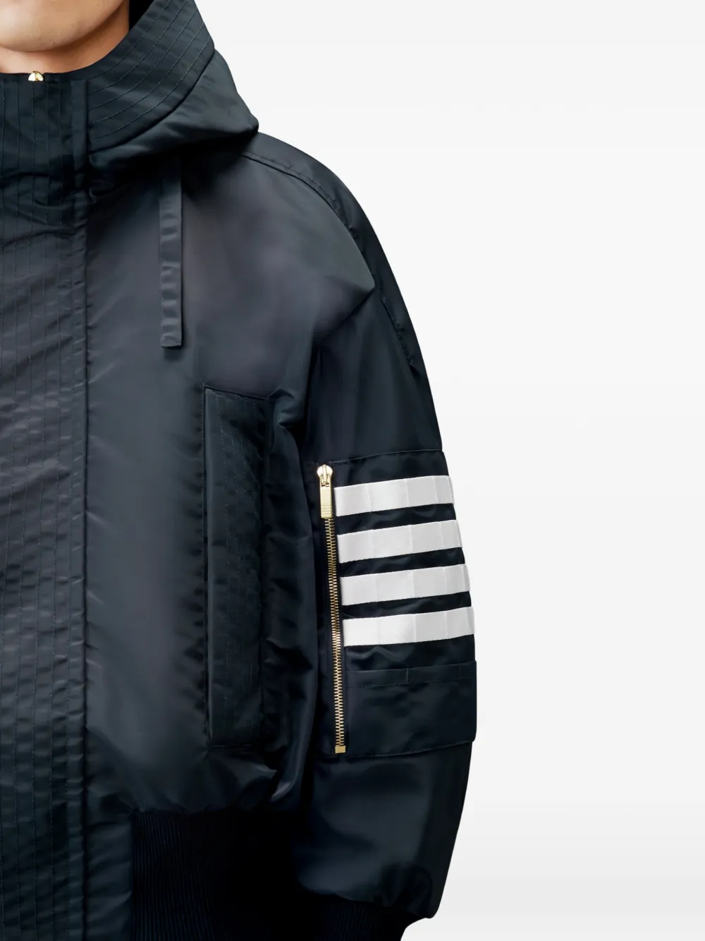 Thom Browne Tech twill 4-Barflight jack Blauw