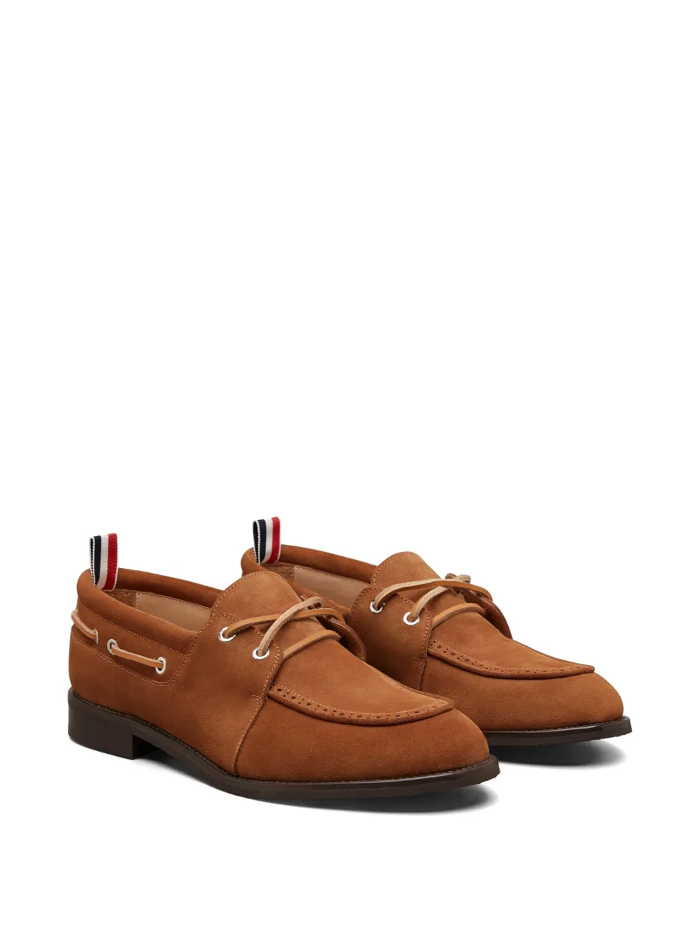 Thom Browne suede brogue-detail boat shoes Bruin
