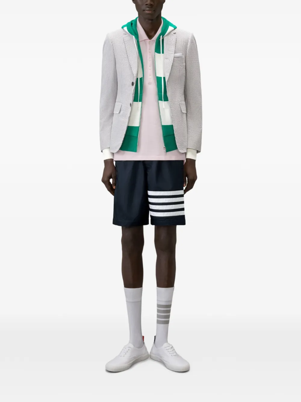 Thom Browne Ripstop 4-Bar trainingsshorts Blauw