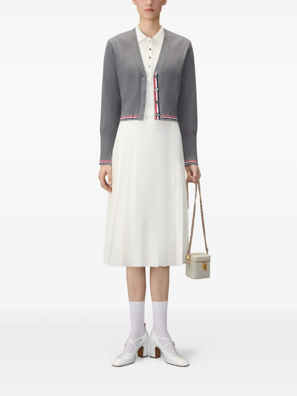 Thom Browne Pointelle vest met ribstiksel Grijs