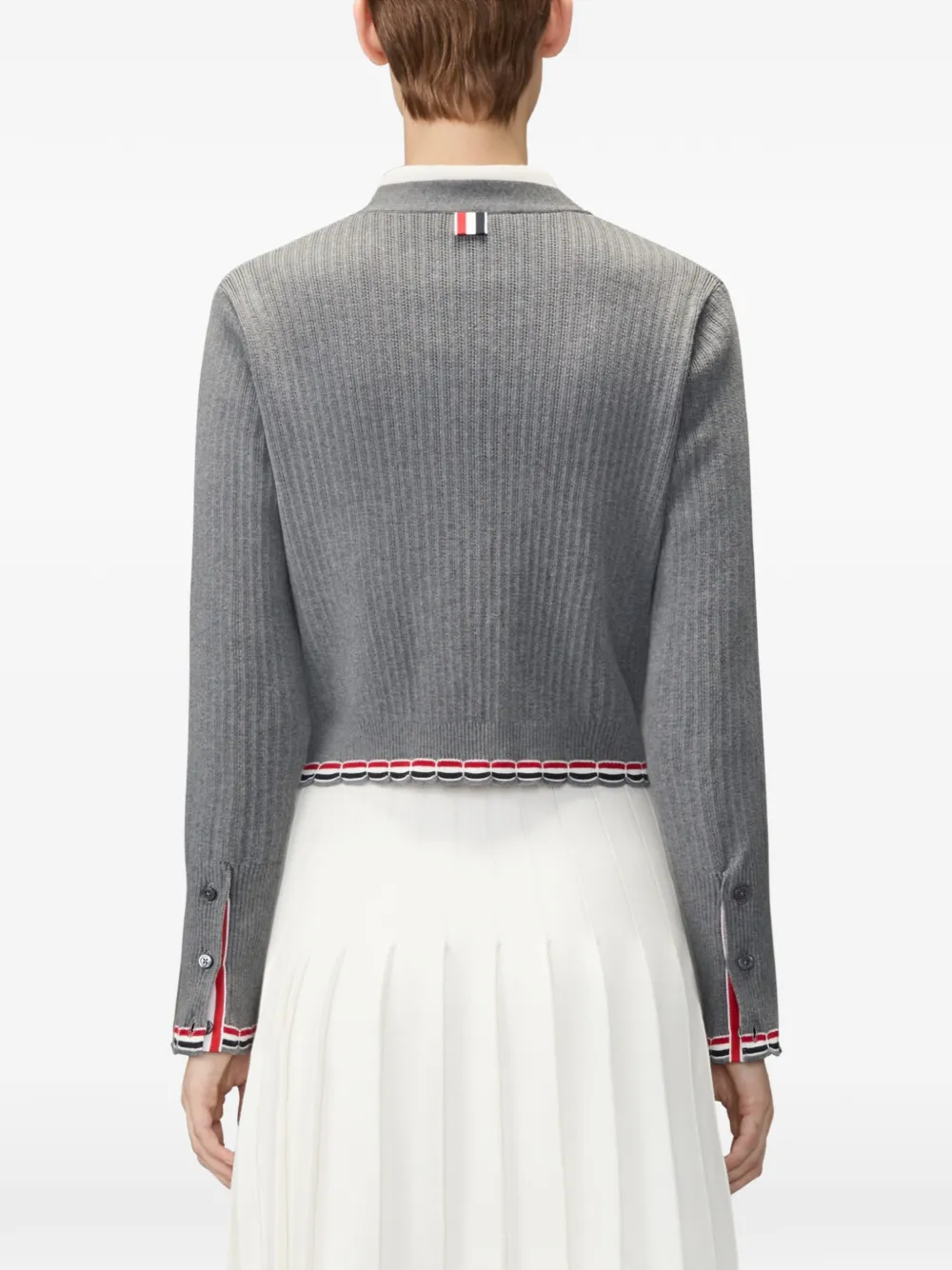 Thom Browne Pointelle vest met ribstiksel Grijs