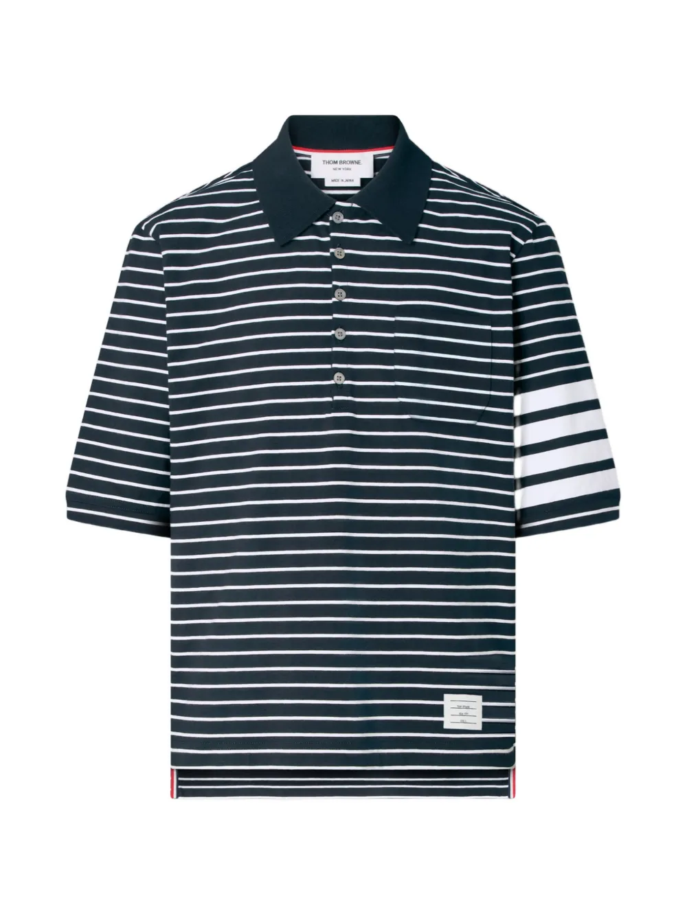 Thom Browne 4-Bar striped polo shirt - Blu