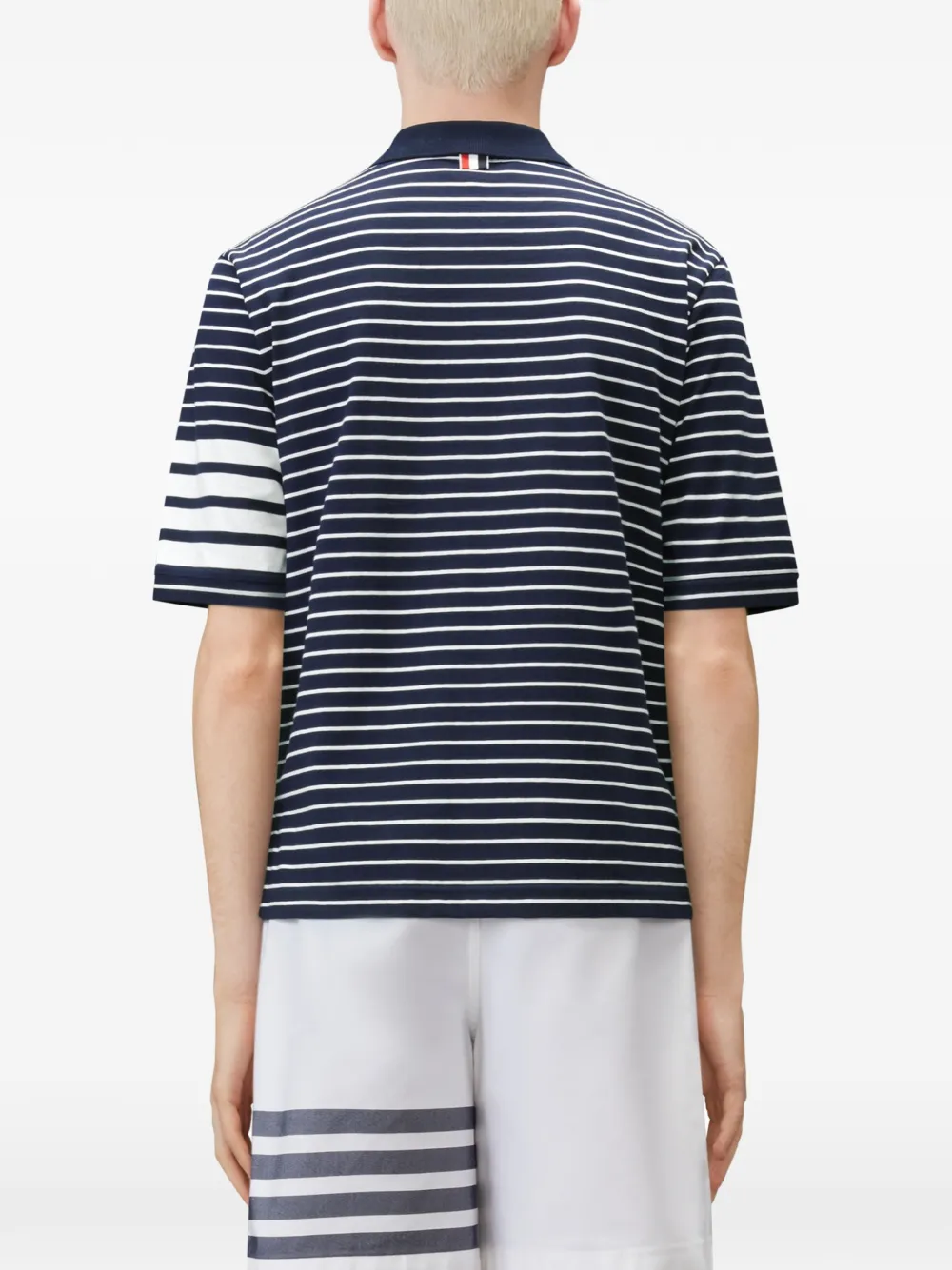 Thom Browne Poloshirt met vier strepen Blauw