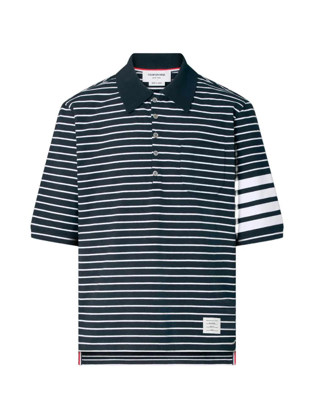 Thom Browne 4-Bar striped polo shirt - Blu