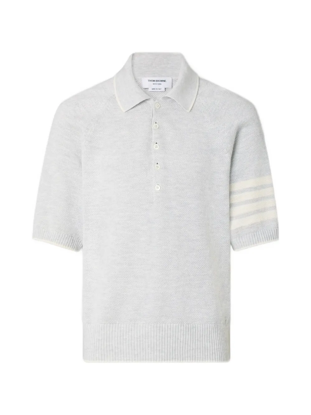 Thom Browne 4-Bar relaxed-fit polo shirt - Grigio