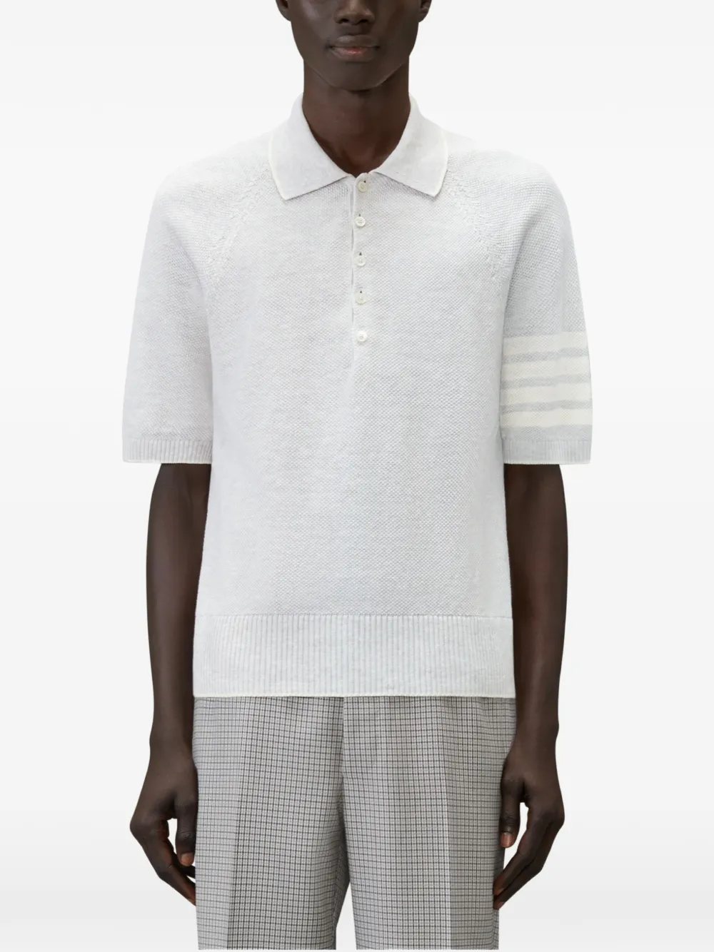 Thom Browne Poloshirt met 4 strepen Grijs