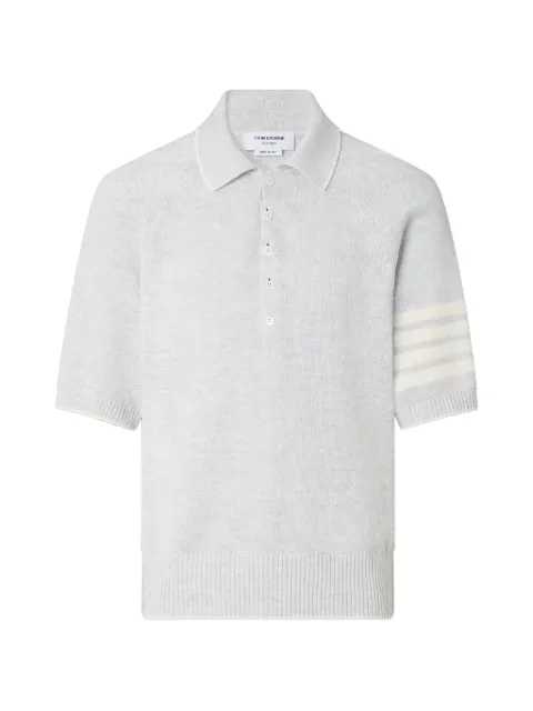 Thom Browne linen cotton 4-Bar relaxed fit polo