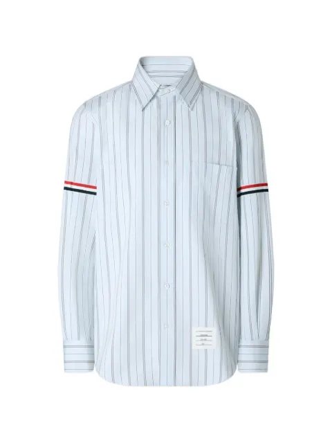 Thom Browne Madras hairline-stripe armband shirt