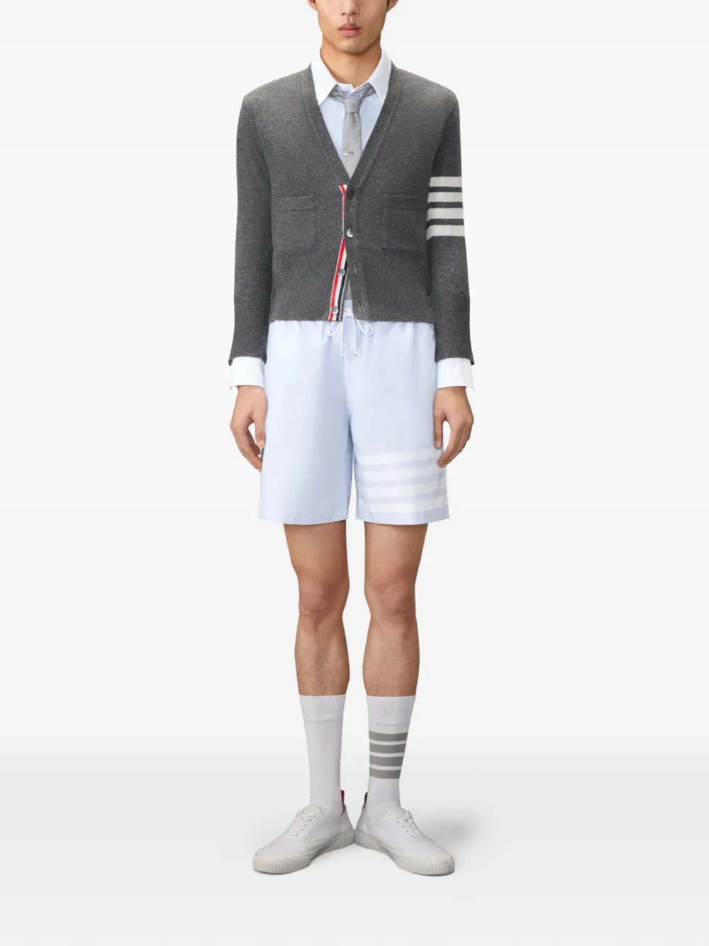 Thom Browne Oxford overhemd met vier strepen Blauw