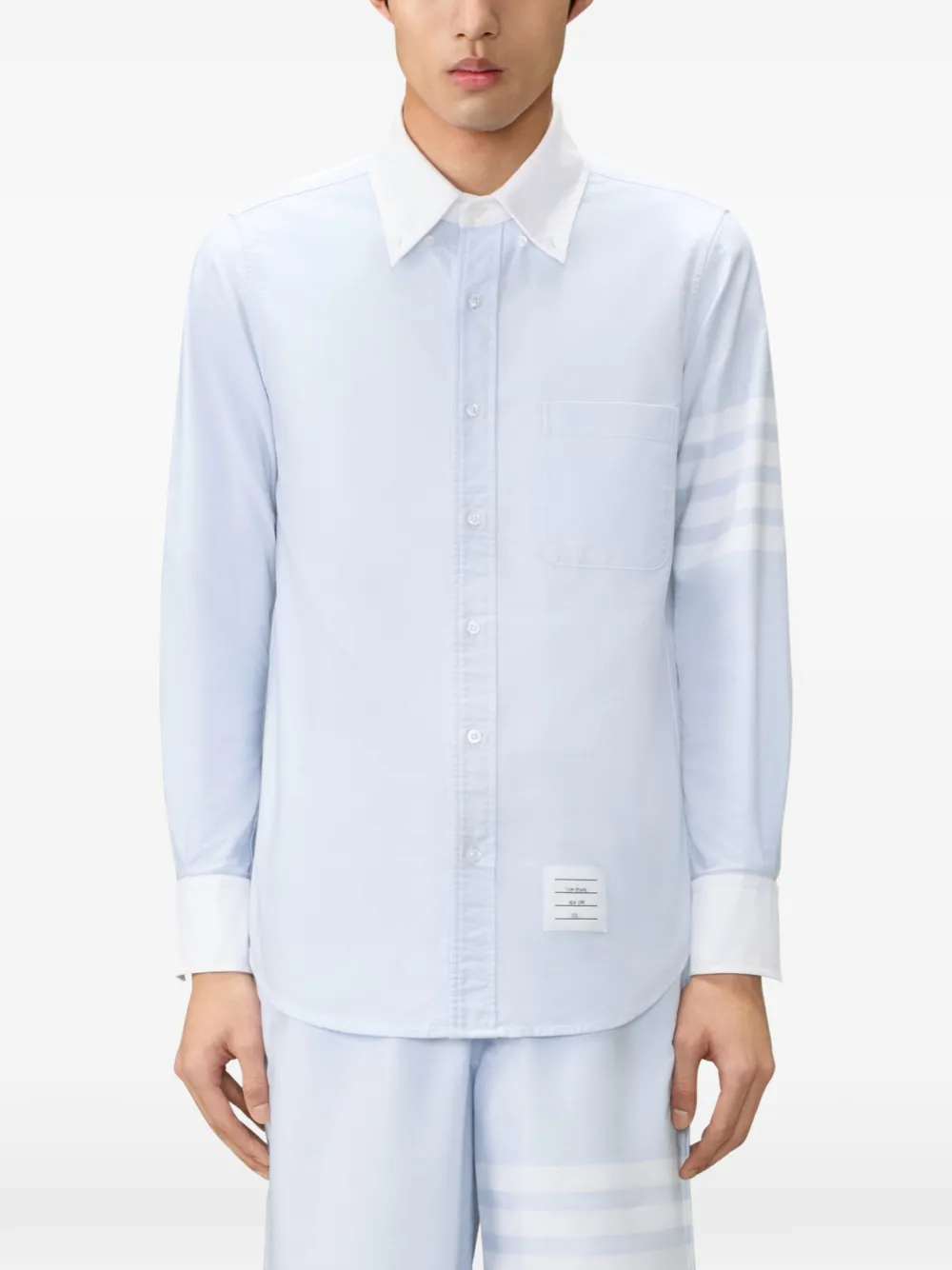 Thom Browne Oxford overhemd met vier strepen Blauw