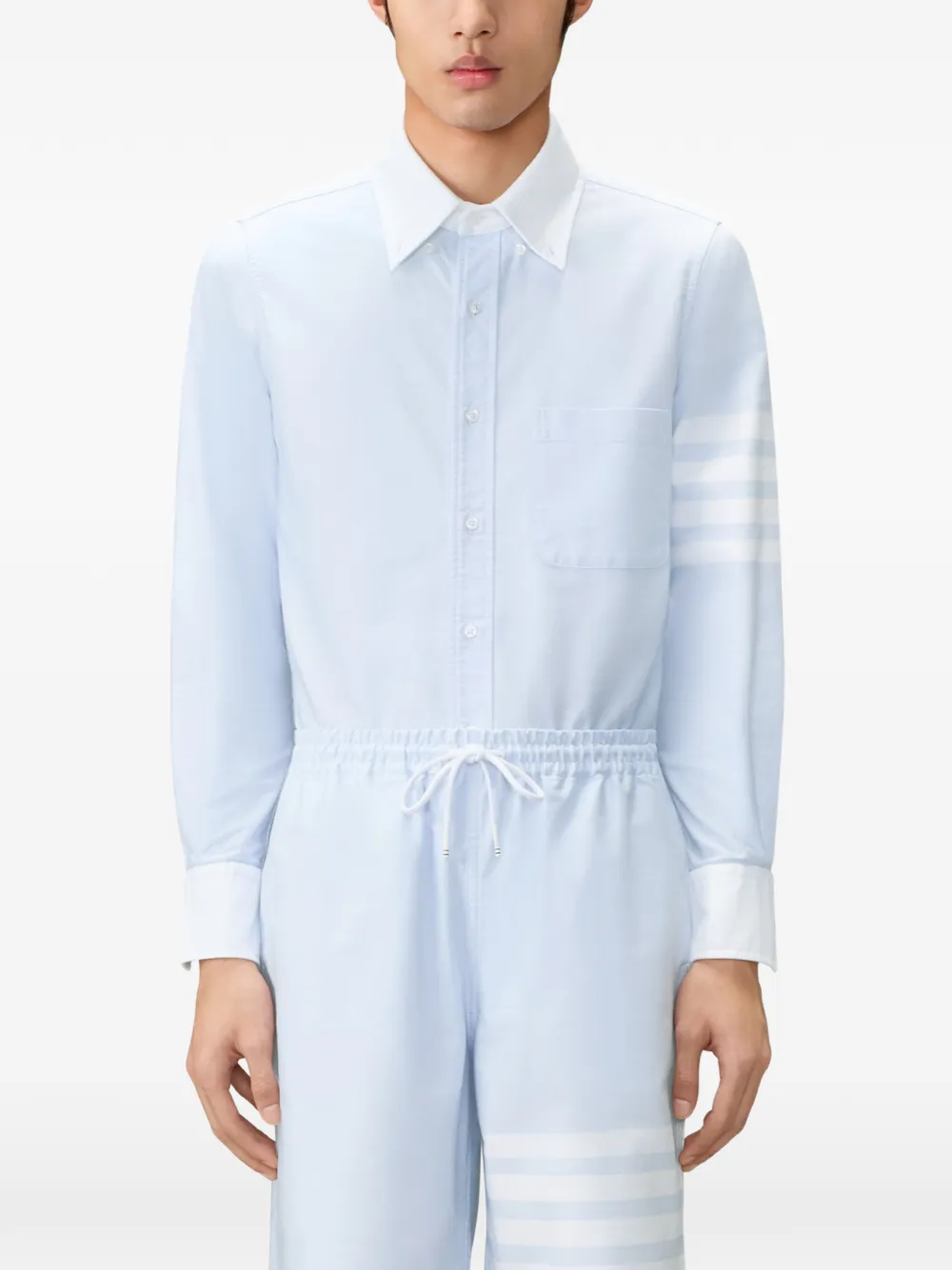 Thom Browne Oxford overhemd met vier strepen Blauw