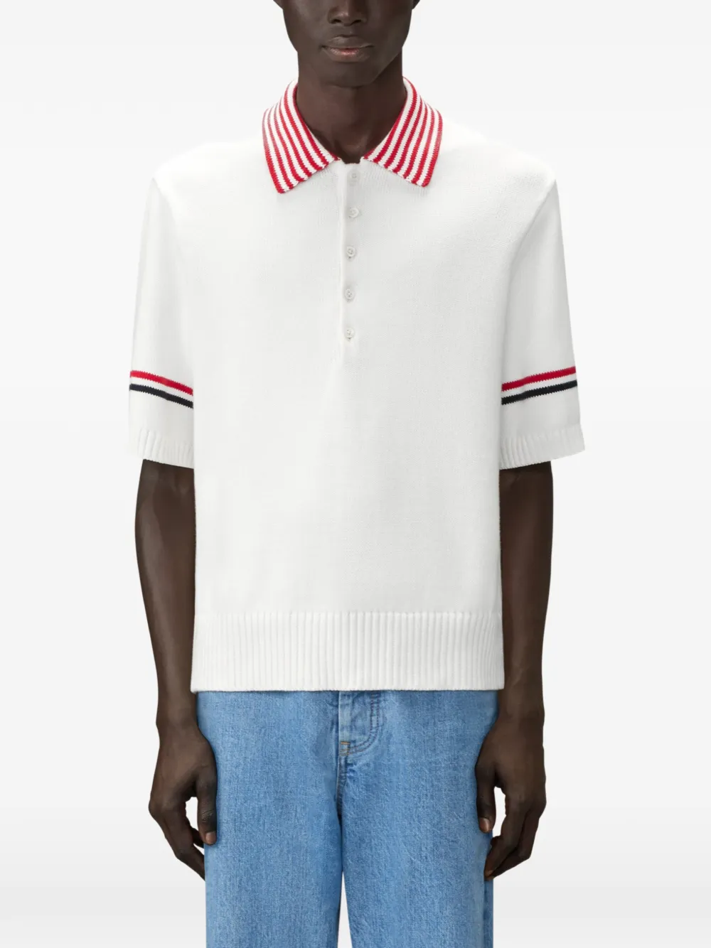 Thom Browne Poloshirt met RWB Armband Wit