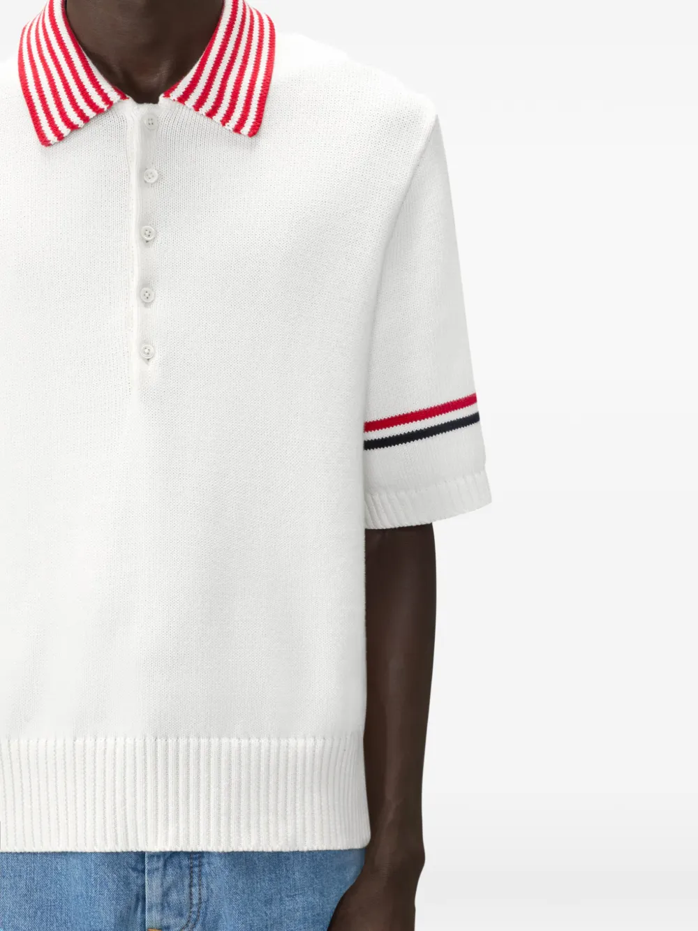 Thom Browne Poloshirt met RWB Armband Wit