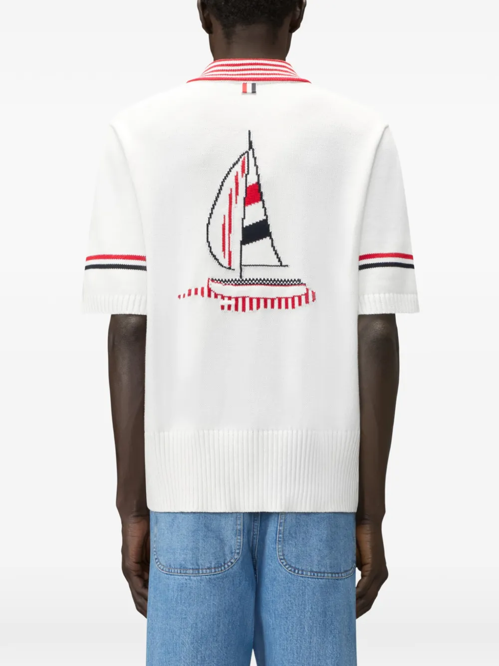 Thom Browne Poloshirt met RWB Armband Wit