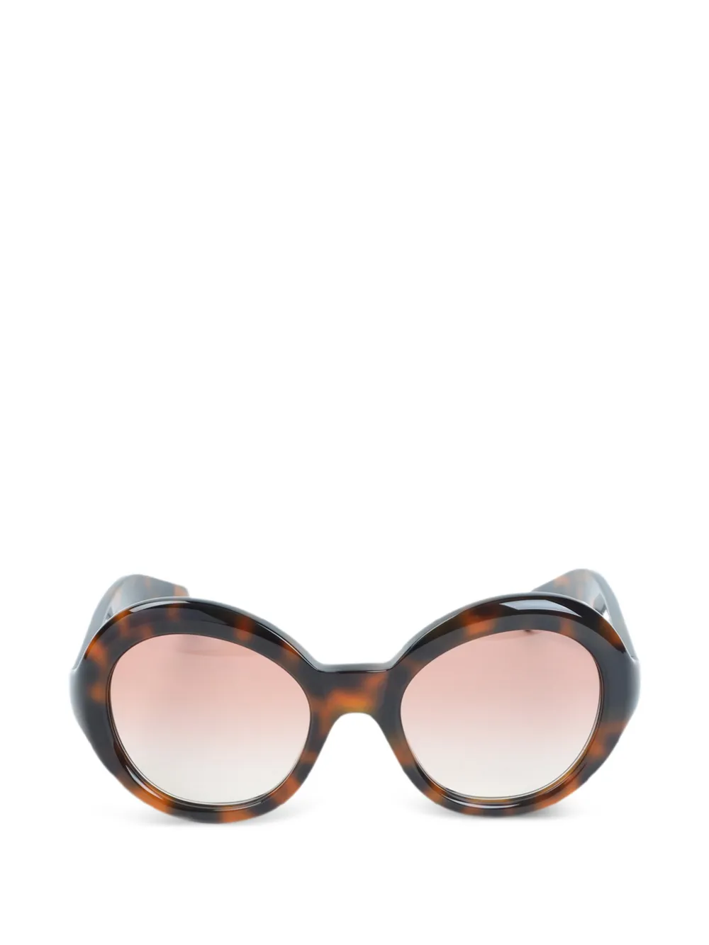 Prada Eyewear tortoiseshell-effect round-frame sunglasses - Braun