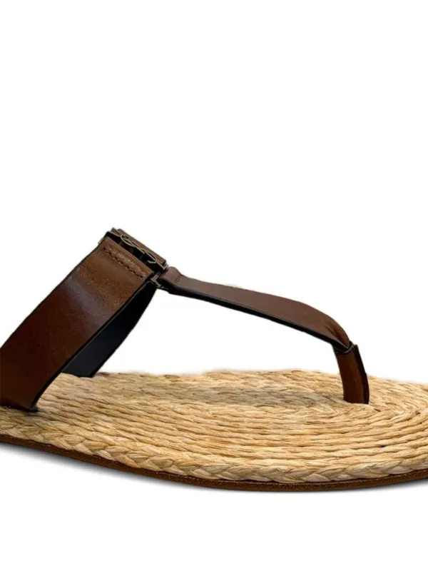 Saint Laurent Babylone Leather Sandals | Brown | FARFETCH display picture 1