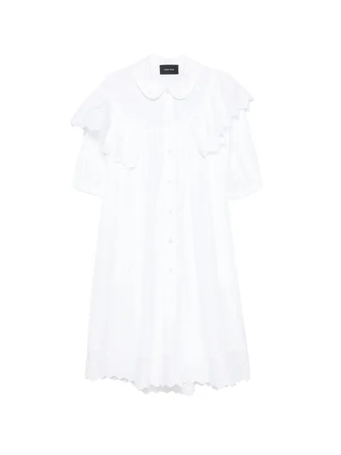 Simone Rocha ruffle-trimmed puff-sleeve shirt midi dress