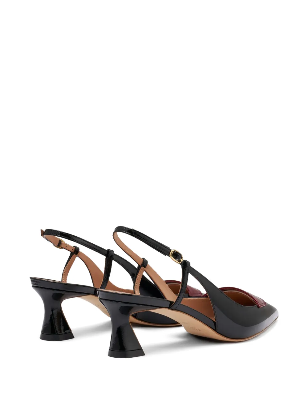 Malone Souliers Suze patent leather slingback pumps Zwart