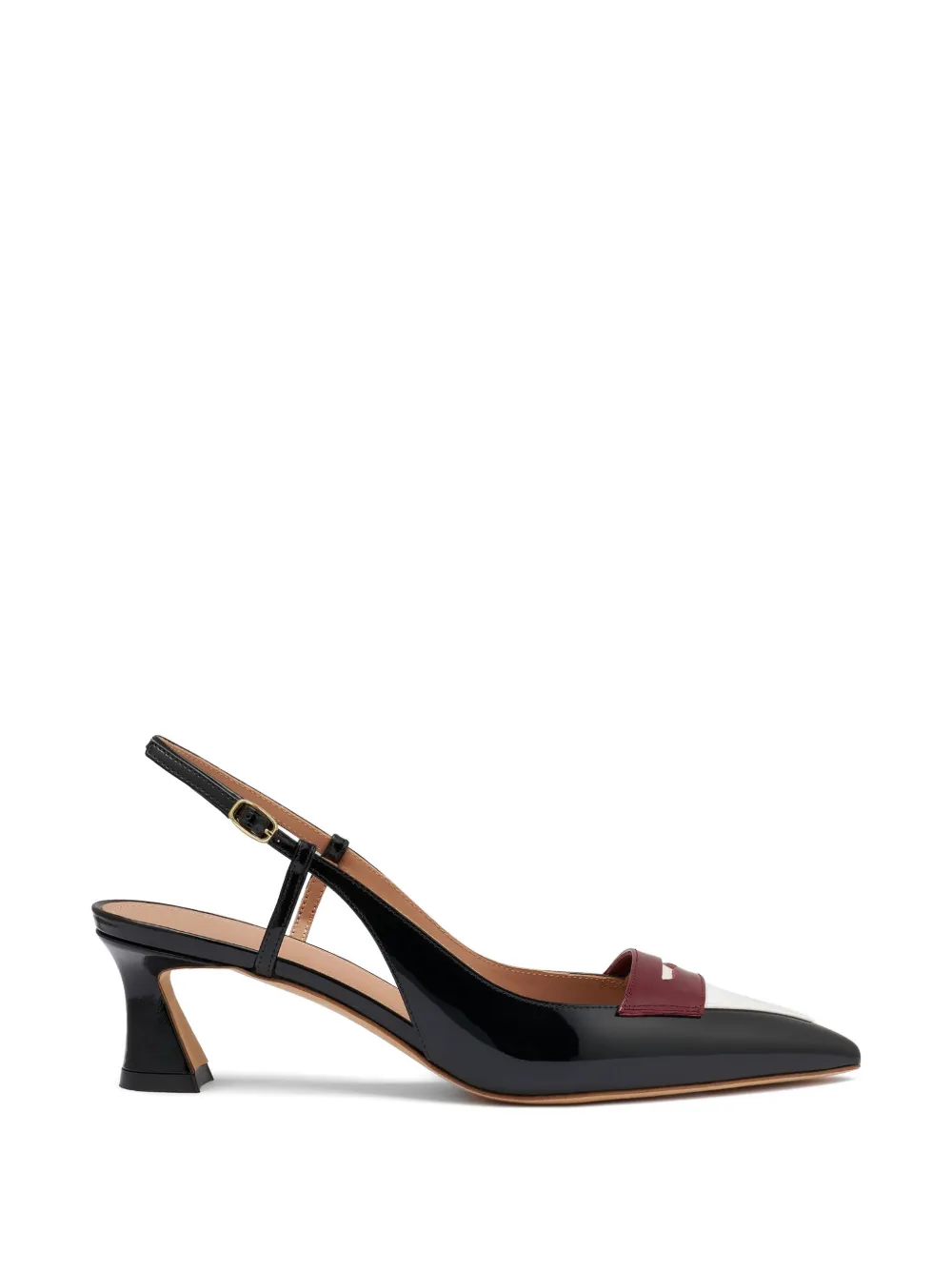 Malone Souliers Suze patent leather slingback pumps Zwart