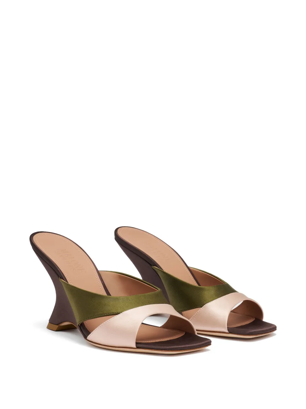 Malone Souliers Lourdes satin wedge sandals Bruin