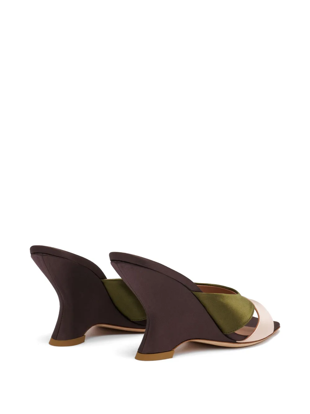 Malone Souliers Lourdes satin wedge sandals Bruin