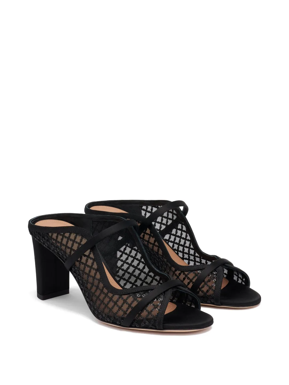 Malone Souliers Norah mesh sandalen verfraaid met pailletten Zwart