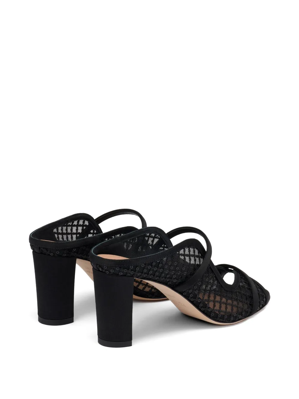 Malone Souliers Norah mesh sandalen verfraaid met pailletten Zwart