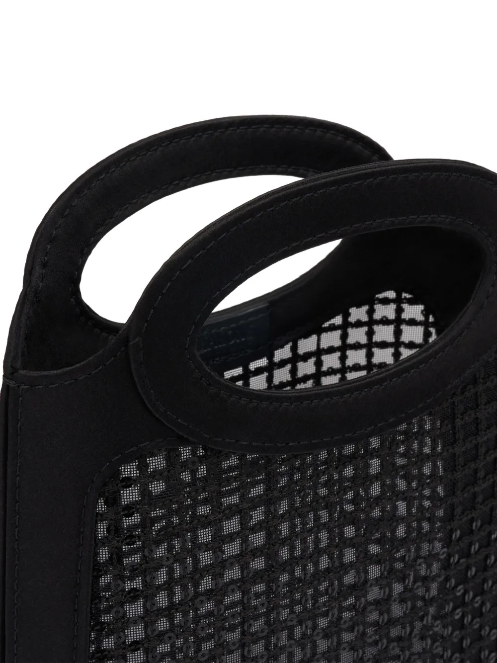 Malone Souliers Aura mini-shopper met pailletten en mesh Zwart