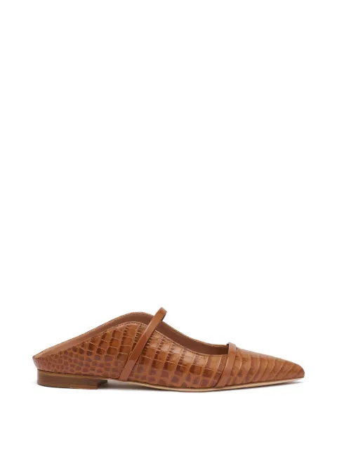 Malone Souliers Maureen croc-embossed mules