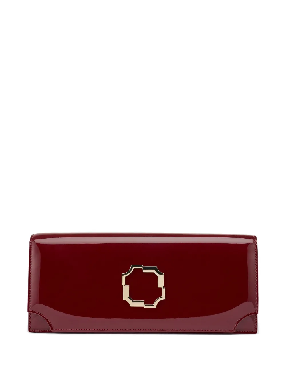 Malone Souliers Vivien patent-leather clutch bag - Rosso