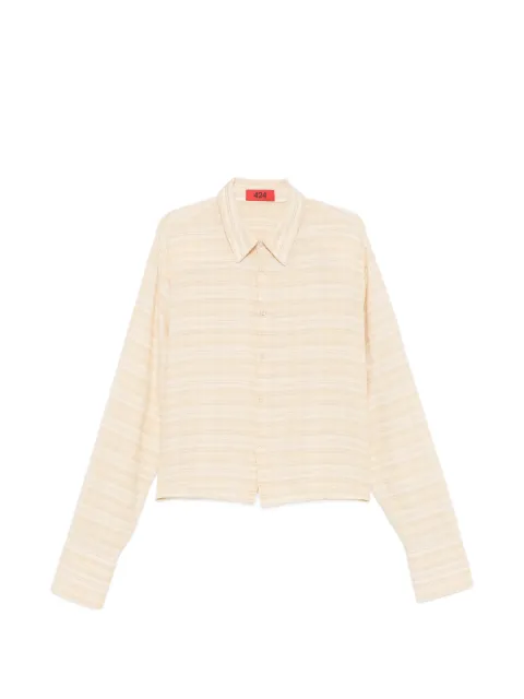 424 horizontal-stripe button-up shirt