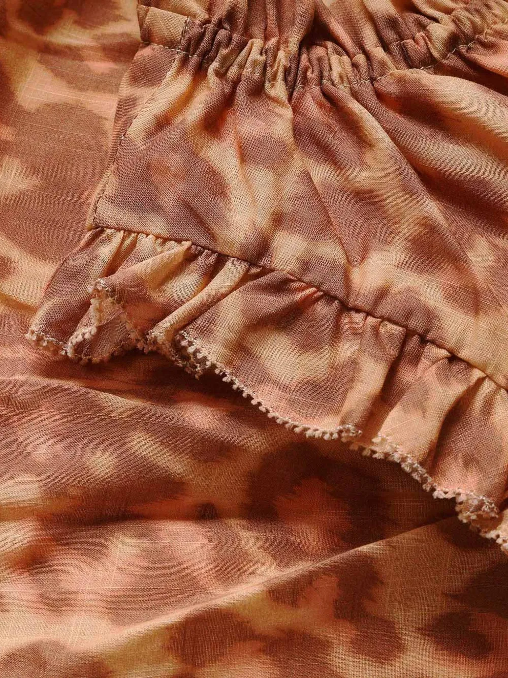 ZIMMERMANN Kids Patience Flip jurk met dierenprint en ruches Beige