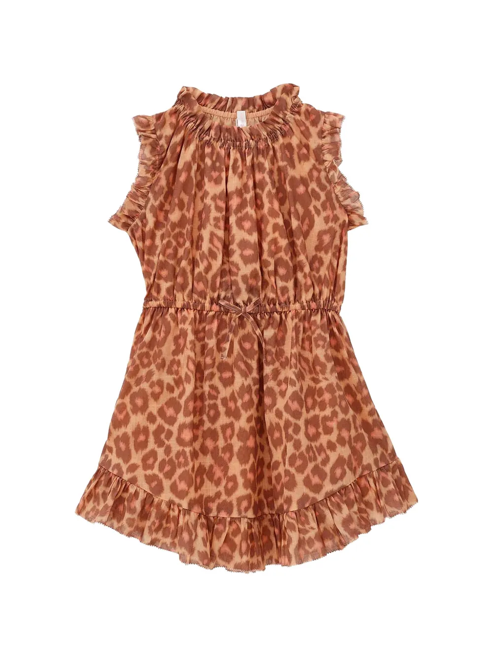 ZIMMERMANN Kids Patience Flip animal-print ruffled dress - Toni neutri