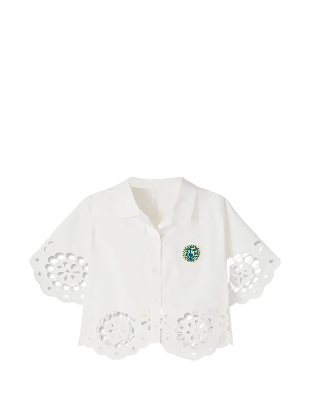 ZIMMERMANN Kids broderie-anglaise buttoned shirt - Nude